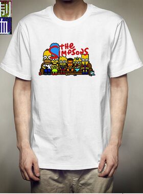 辛普森一家新款t恤欧美ins潮牌卡通BF风女短袖上衣港风情侣装ins8