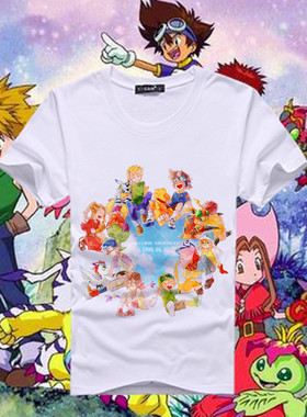 数码宝贝童年T恤太一光子郎美武嘉儿迪路哥玛亚古巴达兽 情侣短袖