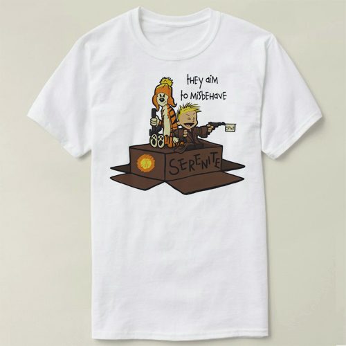 I aim to Misbehave Serenity calvin and hobbes T-Shirt T恤-封面