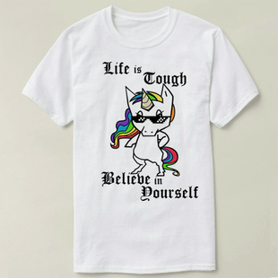 Thug life Tought Unicorn 来图定制 DIY Tee T-Shirt T恤 半袖