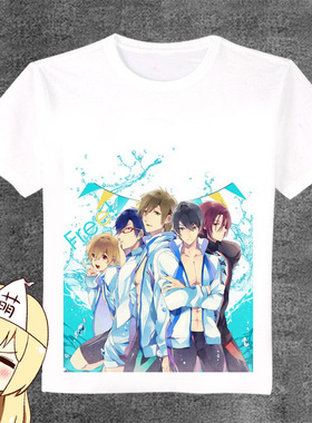 free!男子游泳部 七濑遥 动漫T恤长袖男女衣服服装周边T19
