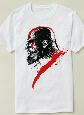 Kratos Sparta God Of War GOW战神4 Shirt圆领半袖定制T恤 成人