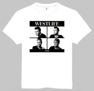 Westlife T-shirt 白色 短袖 西城男孩 T恤 欧美经典乐队 潮流T恤