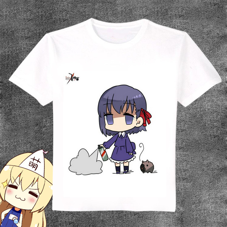 moe fate zero 命运长夜 间桐樱 动漫t恤 二次元长短袖白t 圆领t