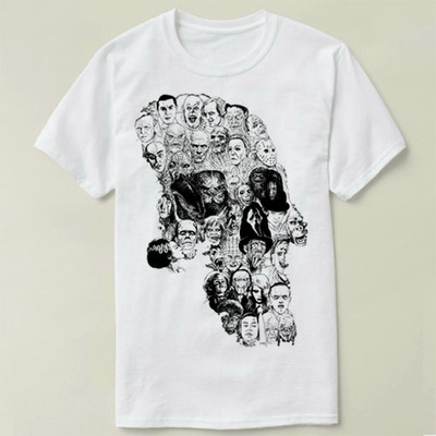 T-ShirtHorrorSkullDIY个性半男