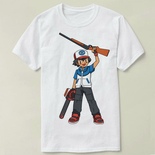 ASH EVIL DEAD boomstick鬼玩人pokemon宝可梦Tee Shirt T恤