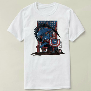 alien  Captain America 异形大战铁血战士 衣服Tee T-Shirt T恤