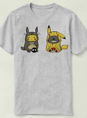 Ghibli Totoro Pikachu 吉卜力 宫崎骏 龙猫 皮卡丘T-Shirt T恤