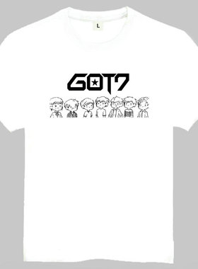 GOT7 T-shirt 白色短袖 GOT 7 T恤 订制T恤 欧美潮流T恤