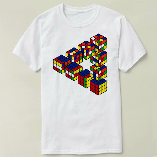 Rubiks Cube Penrose Triangle Optical Illusion魔方T-Shirt T恤