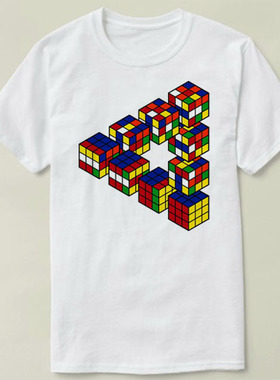 Rubiks Cube Penrose Triangle Optical Illusion魔方T-Shirt T恤