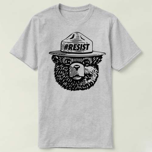 斯莫基熊 Smokey bear says 'Resist'上衣 儿童 Tee T-Shirt T恤