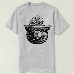 儿童 T恤 bear Shirt Tee 上衣 Resist says Smokey 斯莫基熊