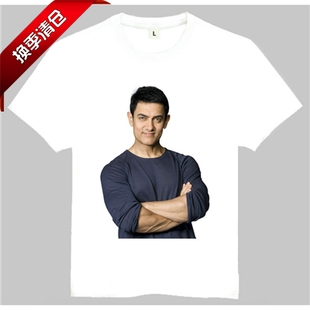 Aamir 白色短袖 T恤 潮流T恤 shirt 汗 Khan Hussain 阿米尔
