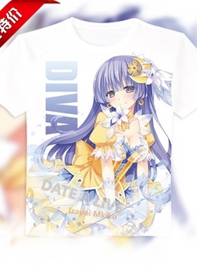 约会大作战/DATE A LIVE 诱宵美九 动漫周边白色短袖T恤半袖 现货