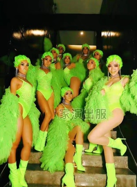 莎莎家荧光绿色 性感gogo 作秀 solo 气氛演出服 夜店ds演出服