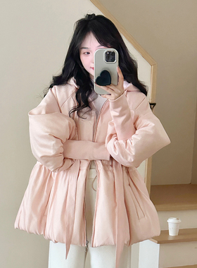 糖安妮【甜心酥酪】25冬甜美粉色灯笼袖收腰90白鸭绒羽绒服女外套
