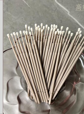 白色长头/灰色圆头纳米棉签棒小头/直头螺旋杆美睫清洁卸妆微型刷