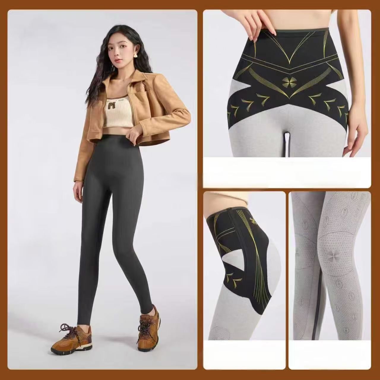 KAILULI2025秋冬新品黑金绷带小蛮腰显瘦高腰提臀打底鲨鱼裤保暖D,女装/女士精品,打底裤,淘宝优惠券,粉丝福利购,淘宝优惠卷