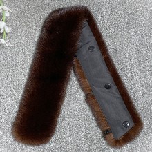 进口水貂毛领子男士通用小立领大衣羽绒服皮草皮衣毛领单卖真毛