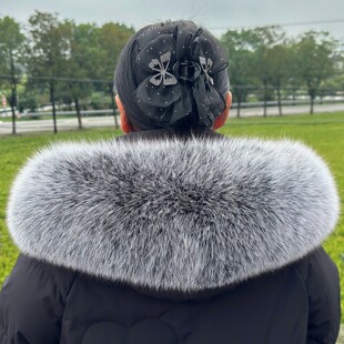 进口超大真狐狸毛领单买羽绒服派克服真毛条帽领单卖围脖男女通用