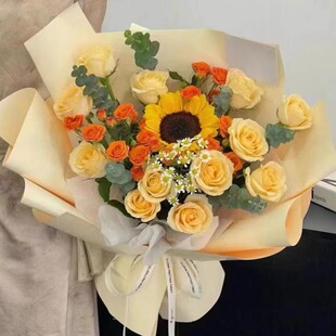 男神士生日混搭鲜花束内江市威远资中遂宁蓬溪大英店同城速递配送