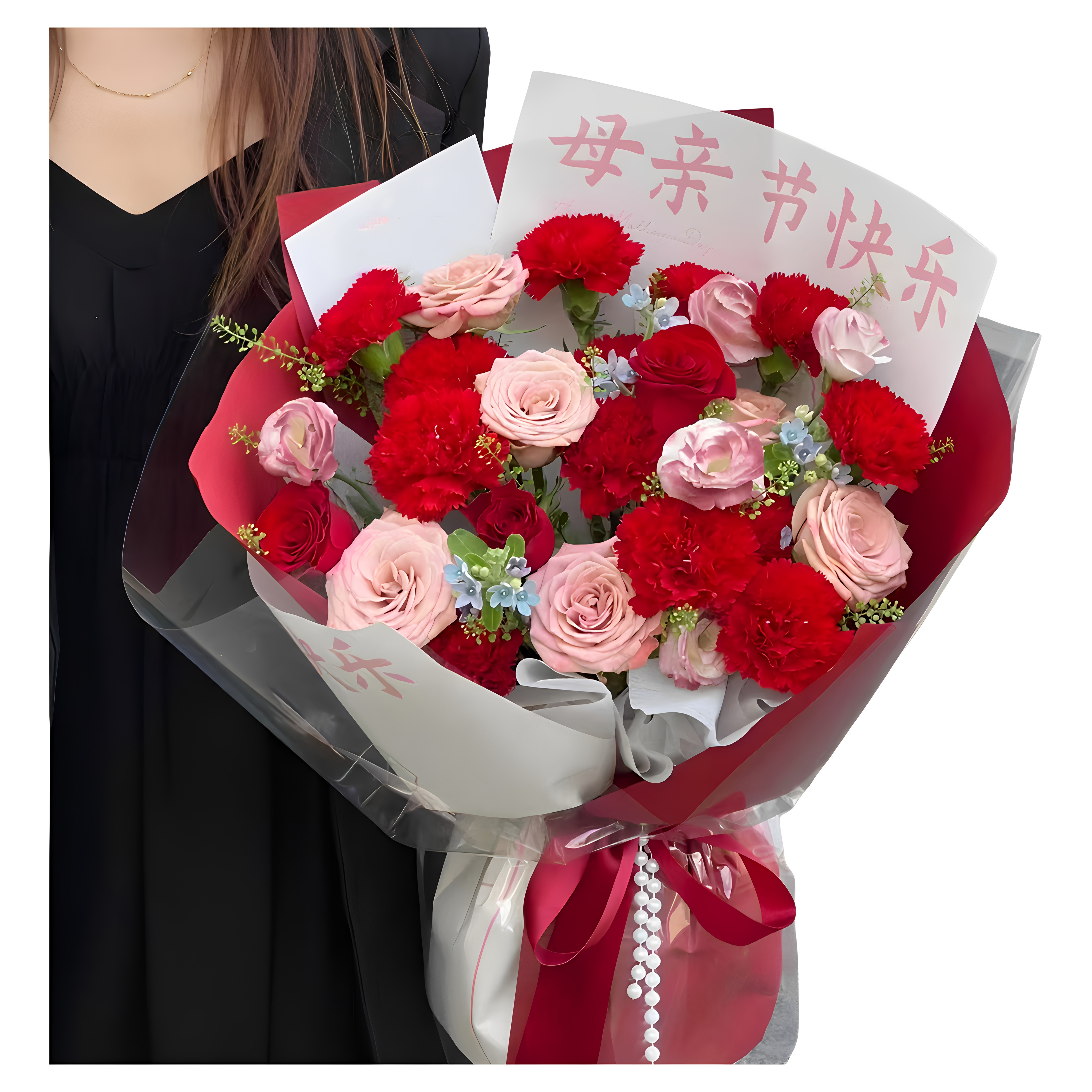 母亲节康乃馨混搭花束吉林白城同城配送上门同城速递花店妈妈长辈