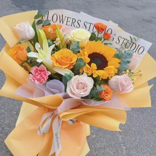 长辈搭鲜花束哈尔滨市依兰木兰方正宾县巴彦通河延寿同城速递妈妈