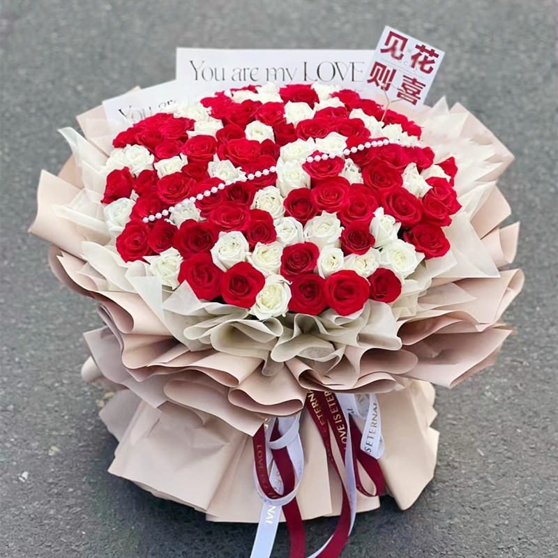求婚表白99朵玫瑰花束信阳市浉河区平桥潢川光山息县店同城配送花