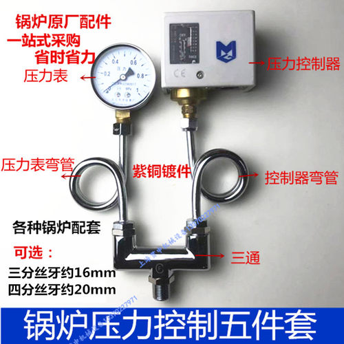 全自动蒸汽发生器电锅炉压力控制器可调节压力开关压力表弯管三通 - 封面