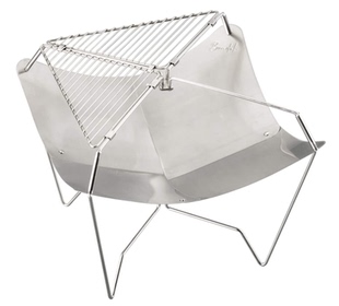 日本BUNDOK LOTUS烧烤架不锈钢莲花焚火台原装进口烤架BD-499