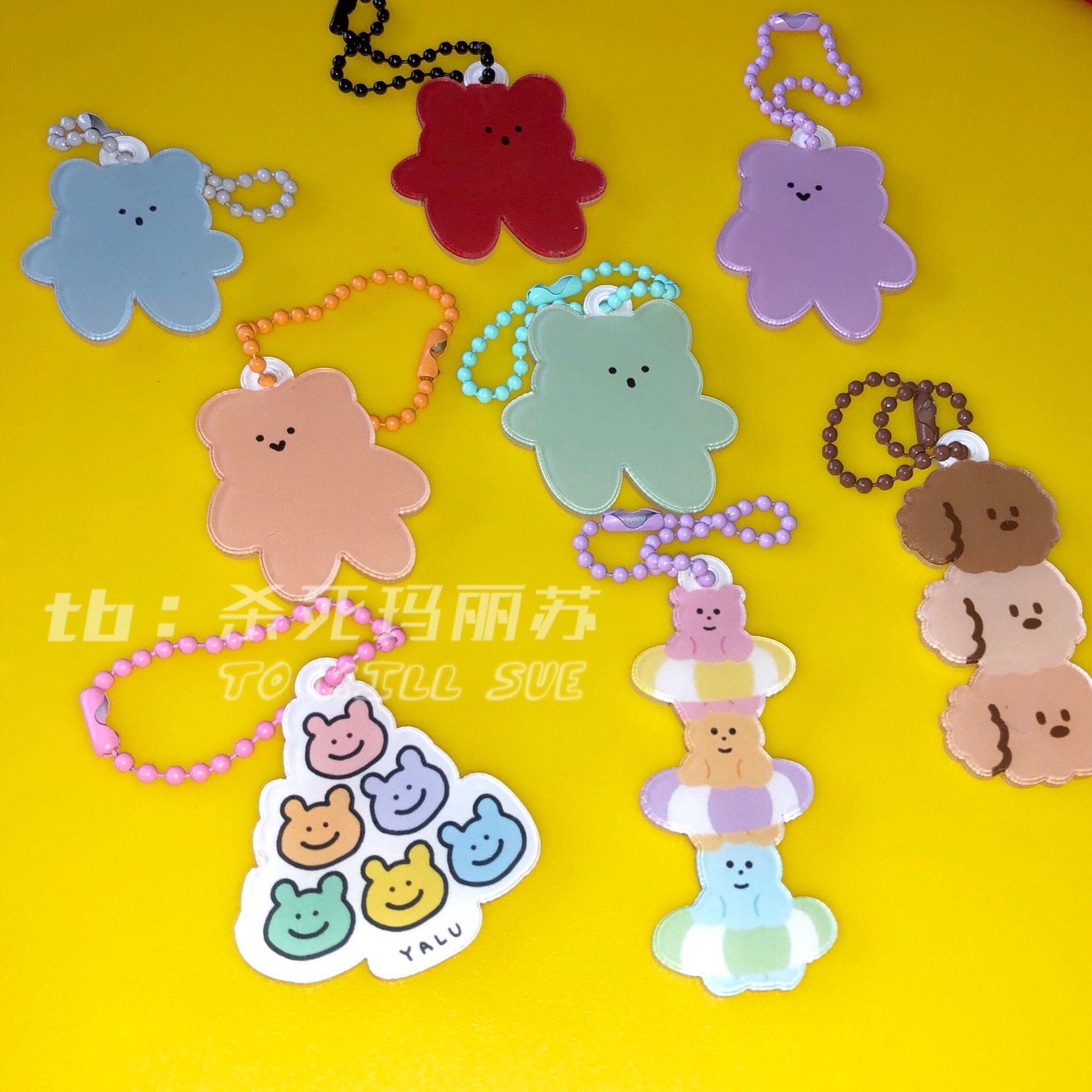 【杀死玛丽苏】可爱五彩小熊吊坠挂饰 ins小众钥匙扣airpods挂件,服饰配件/皮带/帽子/围巾,钥匙扣,淘宝优惠券,粉丝福利购,淘宝优惠卷