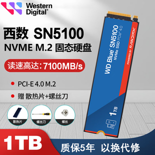 WD/西部数据SN5100 固态硬盘1T/2TB M.2 NVME协议PCIe4.0电脑硬盘