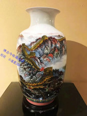 Вазы керамические 祖国颂荷韵瓶瓷瓶摆件珍藏瓷陶瓷花瓶瓷器瓶赏瓶家居装饰品礼品