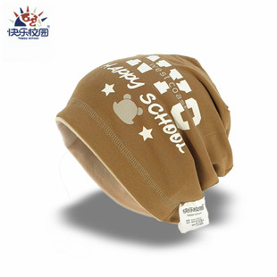 儿童纯棉堆堆帽子男童春秋薄款双层套头帽睡帽凉帽男宝男孩针织帽