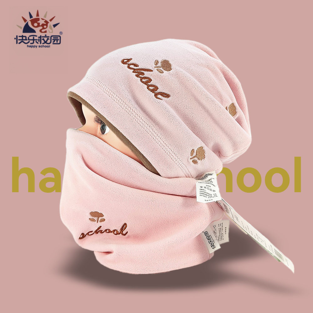 女童潮酷堆堆帽子冬季保暖二件套