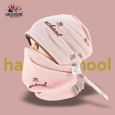 女童潮酷堆堆帽子冬季保暖二件套