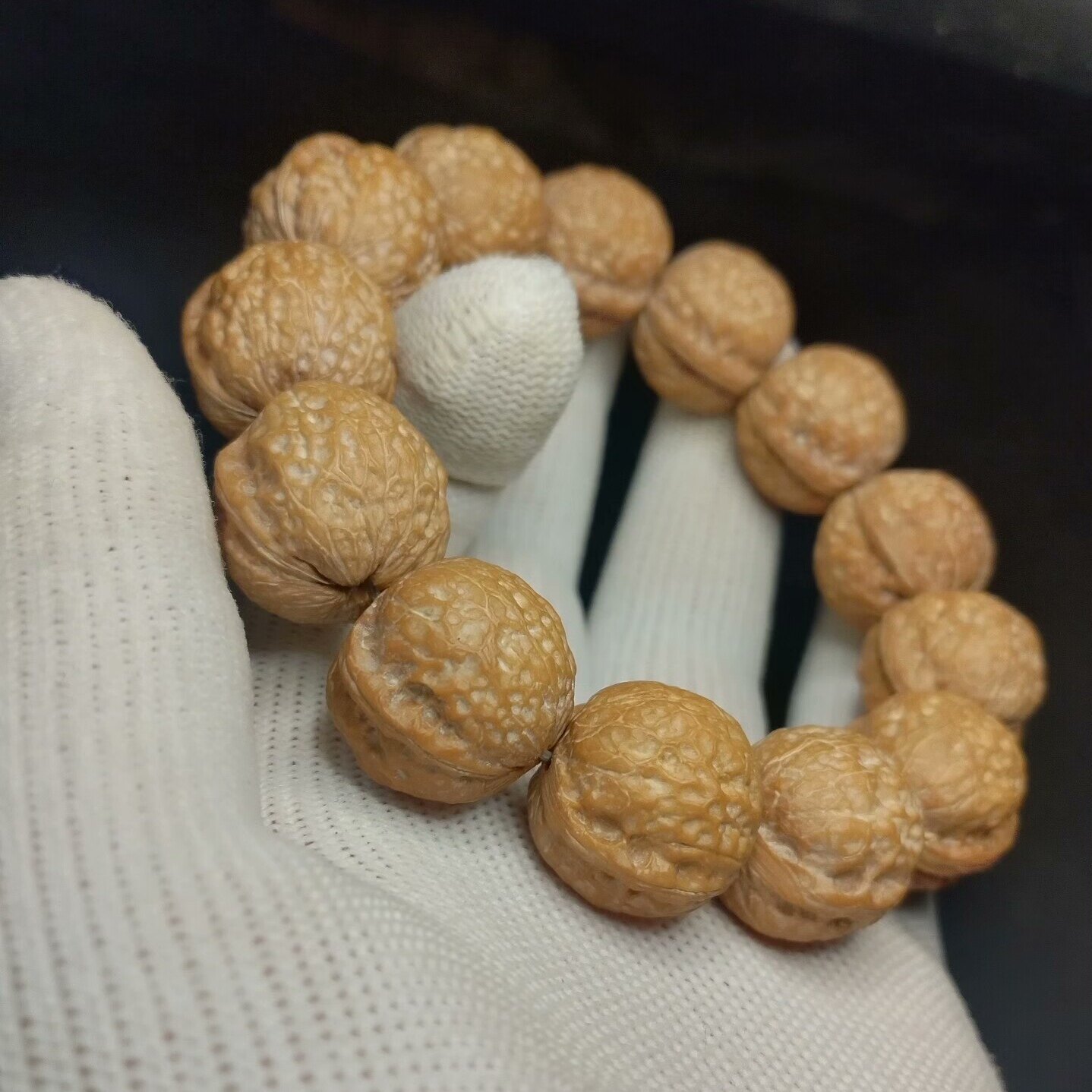 1.9云南野生红石元宝小钢炮铁核桃手串，矮桩平底，皮质好油性大