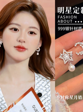 星月织梦~999银星月耳钉小众设计爆款2026新耳饰女耳环高级感轻奢