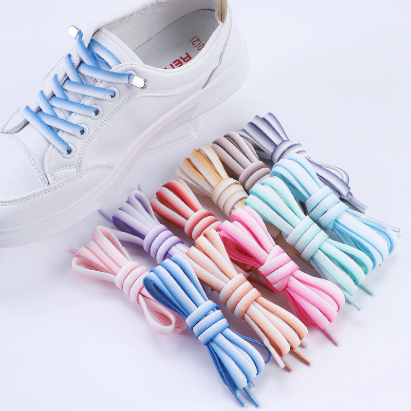 双色懒人鞋带鞋带免系绑弹力弹性松紧小白鞋板鞋女男款女款男卡扣
