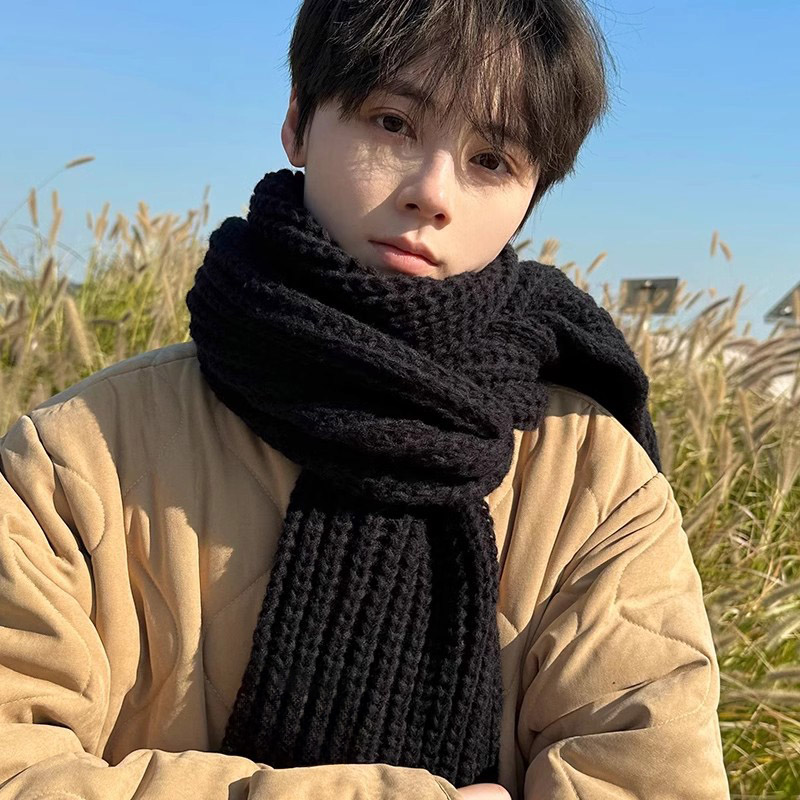 红色围巾手工diy圣诞礼物送人