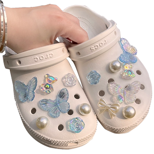 适配crocs洞洞鞋配饰卡骆驰鞋花鞋扣配件蝴蝶装饰卡扣高级感云朵