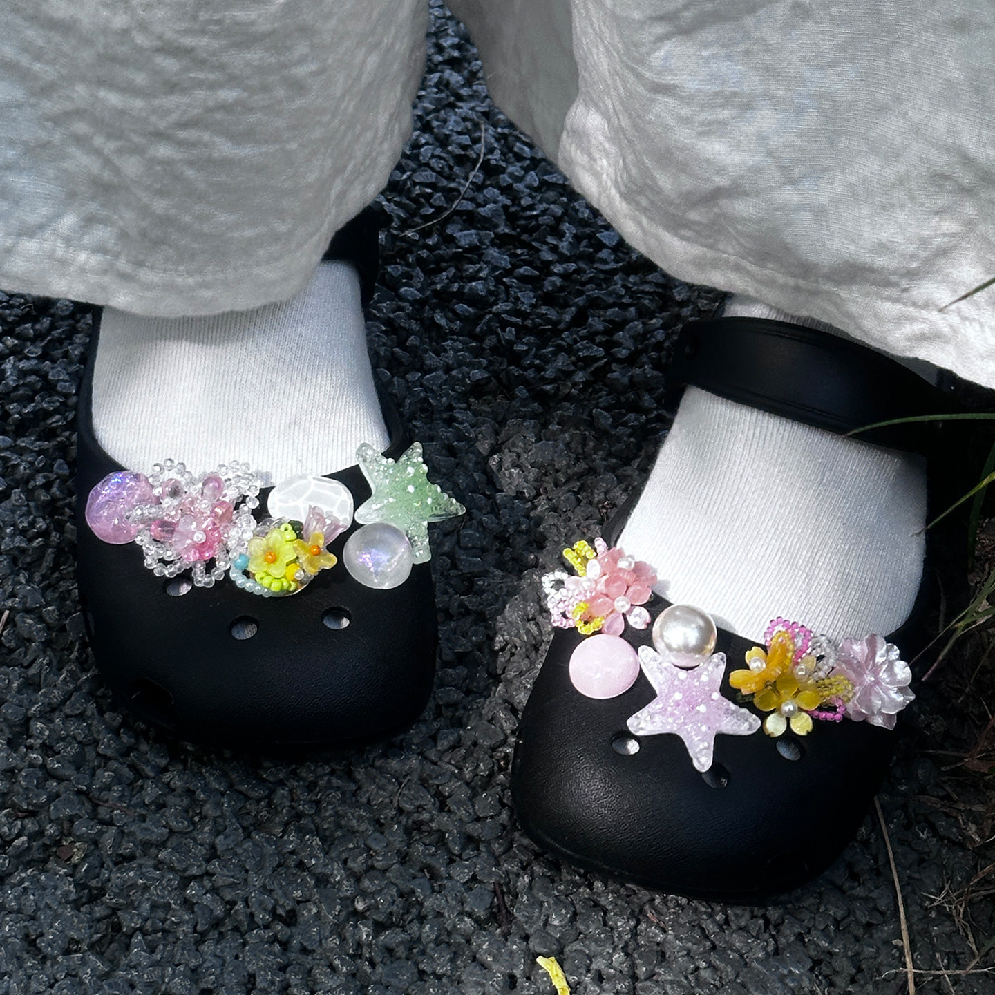 适配crocs卡骆驰鞋扣芭蕾风鞋花图片