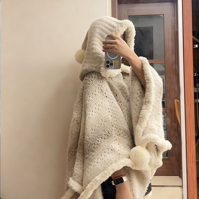 手工编织钩织斗篷毛线材料手织