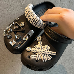 适配卡骆驰crocs黑色洞洞鞋配饰配件鞋扣金属男生高级装饰扣鞋花