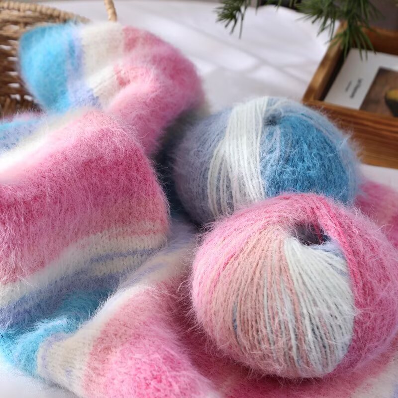 雪宝毛线长段染毛线手工diy围巾