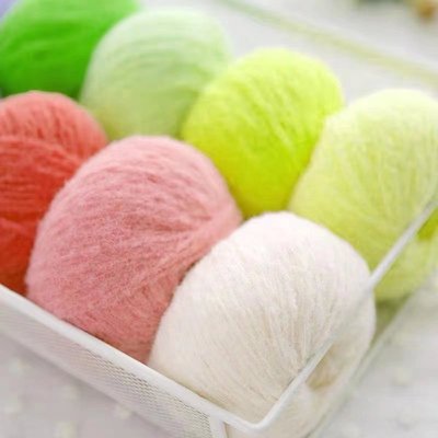 围巾毛线棉花糖棉线手工编织