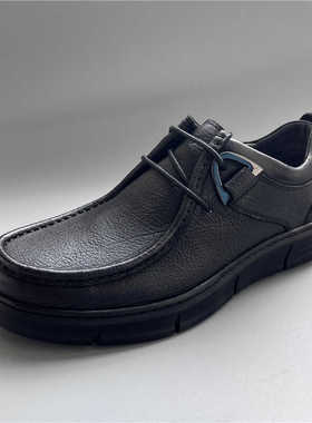 38 39春秋断码真皮系带男鞋黑色厚底中年男休闲皮鞋 B854906D32