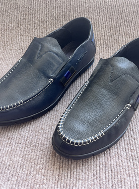 公牛撤柜春秋真皮男鞋 头层牛皮百搭休闲一脚蹬男皮鞋 7A58828K31