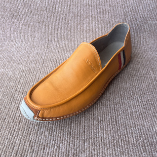 一脚蹬男单鞋 43码 懒人开车皮鞋 公牛春夏真皮男鞋 软底轻便豆豆鞋